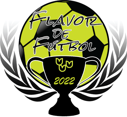 Flavor de Futbol 2022 soccer ball with laurel wrapped around it from a tournament cup